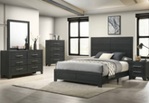 Modern Gray Oak 6-Piece Queen Bedroom Set with Firm Mattress